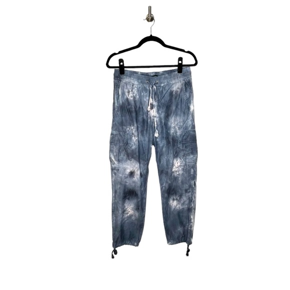 Anthropologie Sanctuary Tie-Dye Carefree Cargo Joggers Pants in Blue Size Small - Picture 2 of 6
